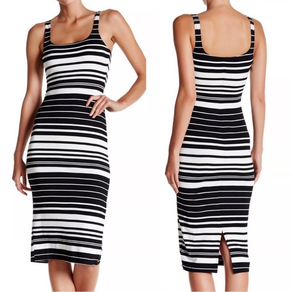 American Apparel Black and White Striped Sleeveless Dress